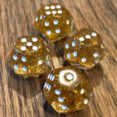 Gold Glitter with White Pips