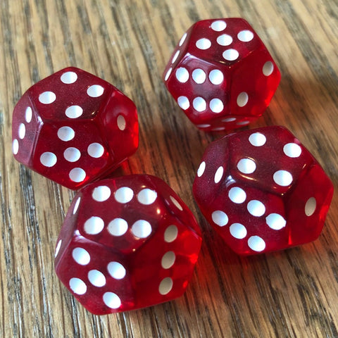 Clear Red with White Pips