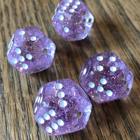Pink Glitter with White Pips